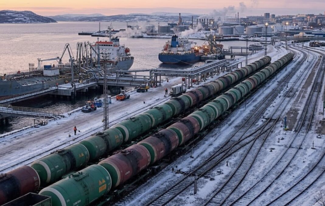 Murmanskist tulevad vagunid Växande oro i Norge för ekologiska risker: Murmansk blir Rysslands viktigaste nav för oljeexport.